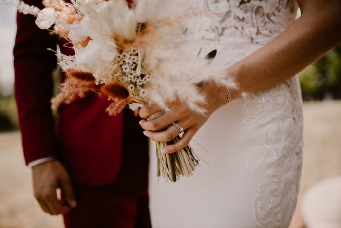 Bouquet de fleurs sèches pour un mariage